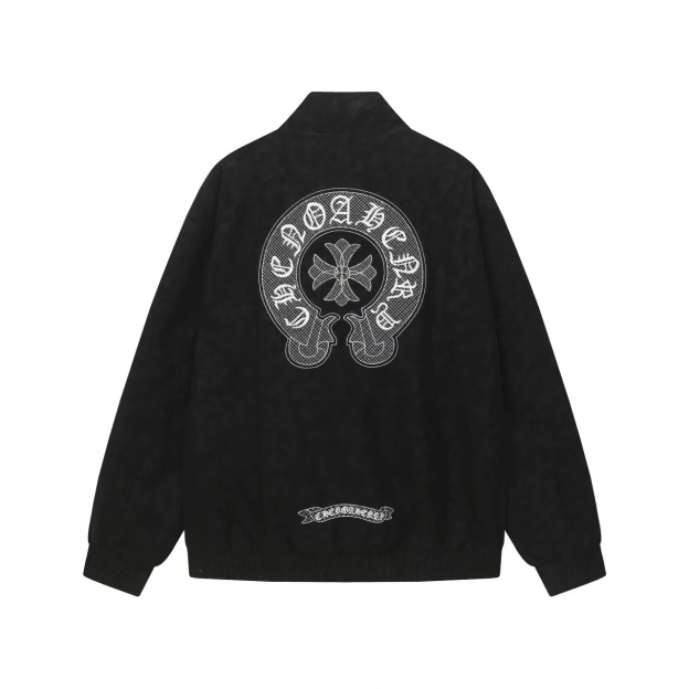 【Chrome Hearts】クロムハーツ ホースシュークロス 刺繍ジャケット - ブラック ストリートスタイル
