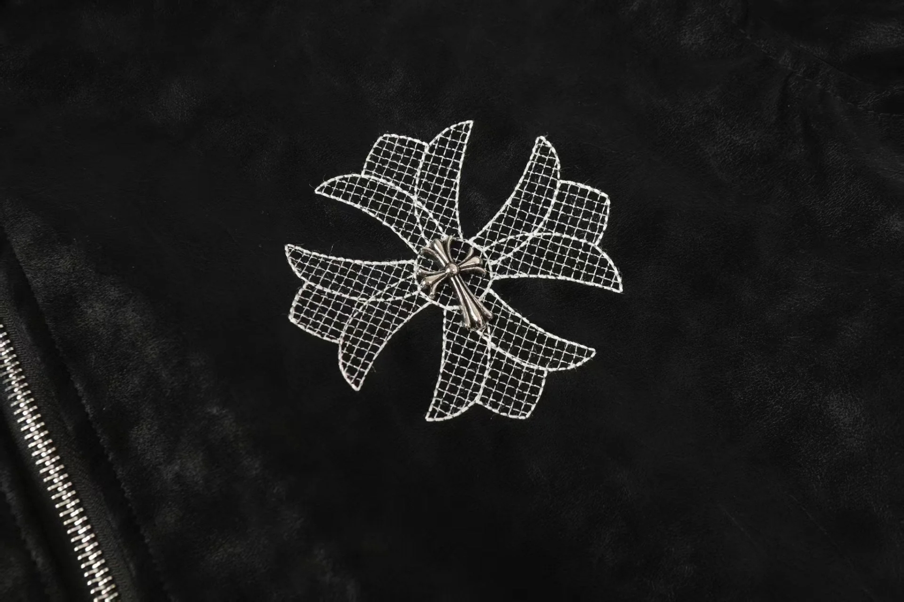 【Chrome Hearts】クロムハーツ ホースシュークロス 刺繍ジャケット - ブラック ストリートスタイル