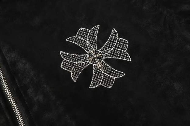 【Chrome Hearts】クロムハーツ ホースシュークロス 刺繍ジャケット - ブラック ストリートスタイル