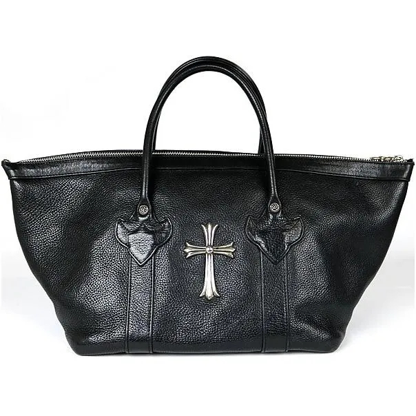 CHROME HEARTS クロムハーツ ラージクロス ハンドバッグ レザー シルバー