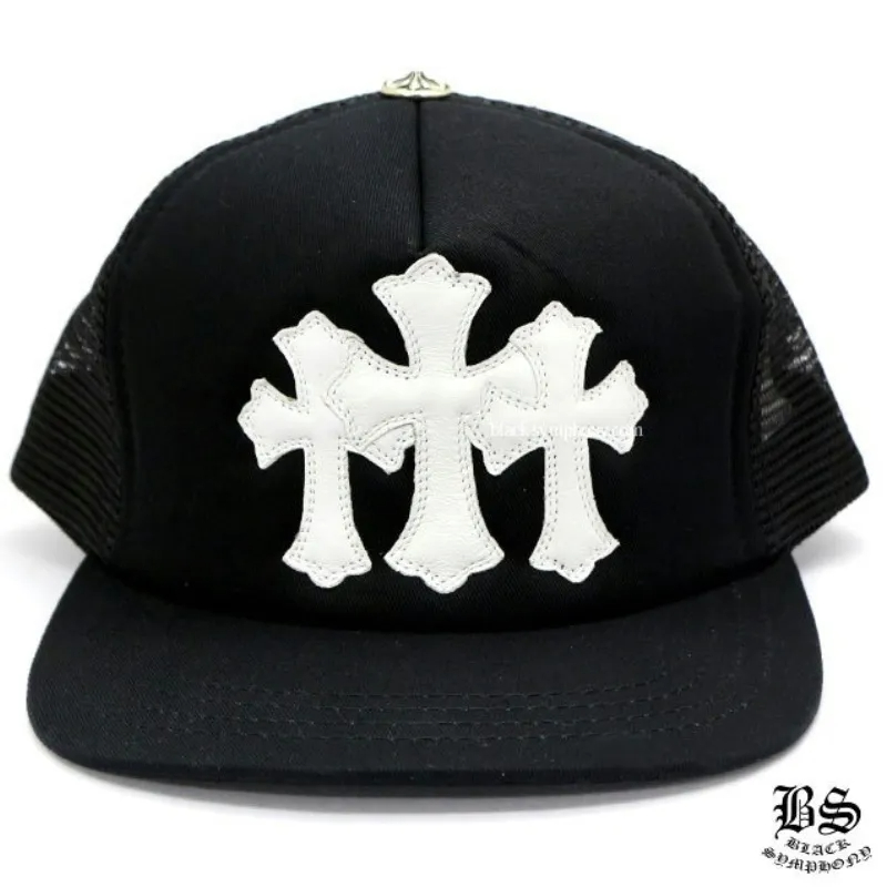 Chrome Heartsクロムハーツ 3セメタリーキャップ ブラック 帽子Chrome Hearts