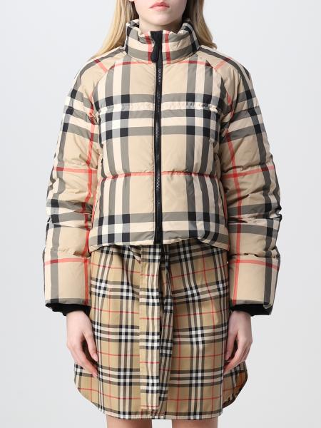 【BURBERRY】デタッチャブルフード チェック パファージャケット ダウンジャケット