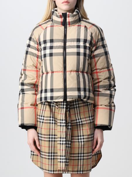 【BURBERRY】デタッチャブルフード チェック パファージャケット ダウンジャケット