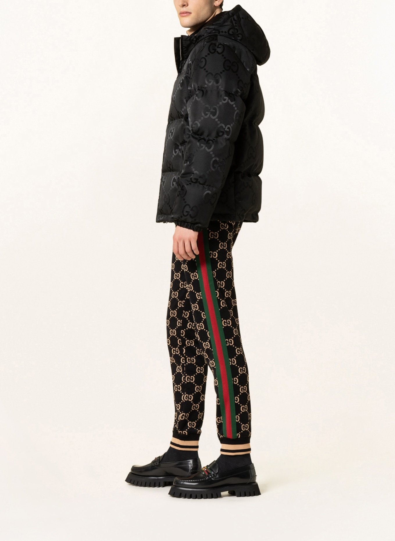 ★GUCCI★ GGジャカード フーデッド ダウンジャケット