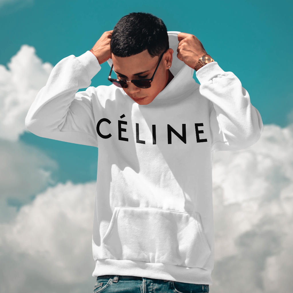 CELINE ハート型アルファベットプリントのパーカー