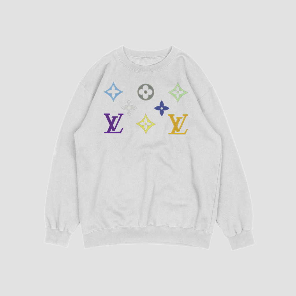 LOUIS VUITTON 定番ロゴアルファベット柄プリントスウェット クル