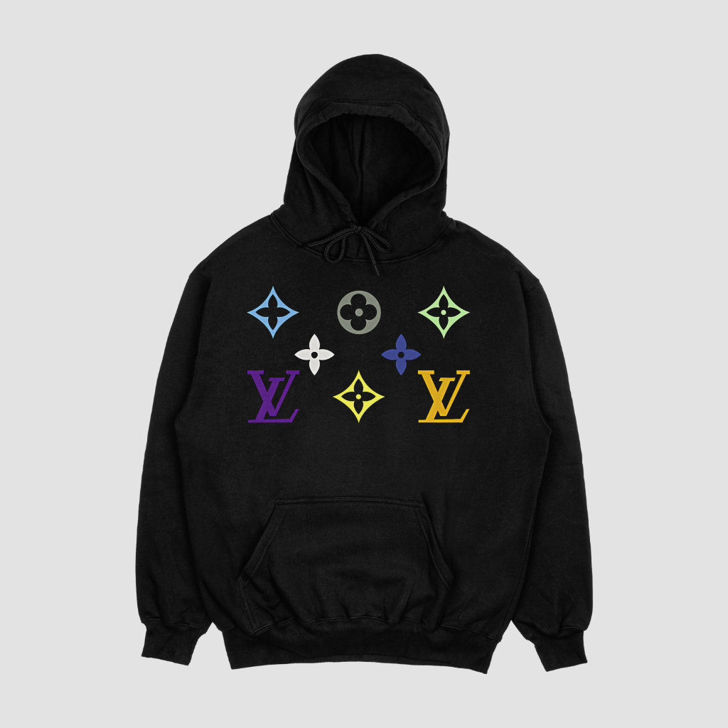 LOUIS VUITTON 定番ロゴアルファベット柄プリントパーカー