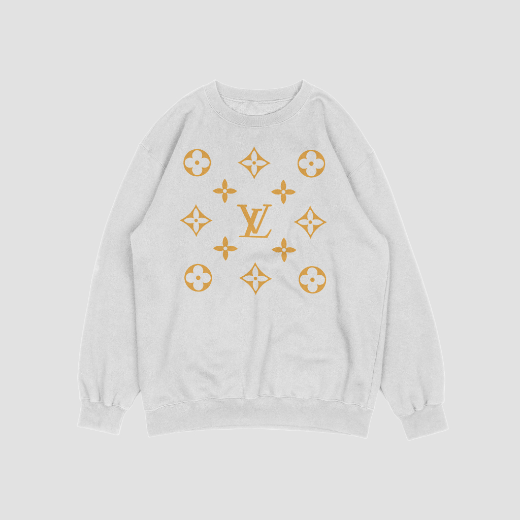 LOUIS VUITTON 定番ロゴアルファベット柄プリントスウェット クル