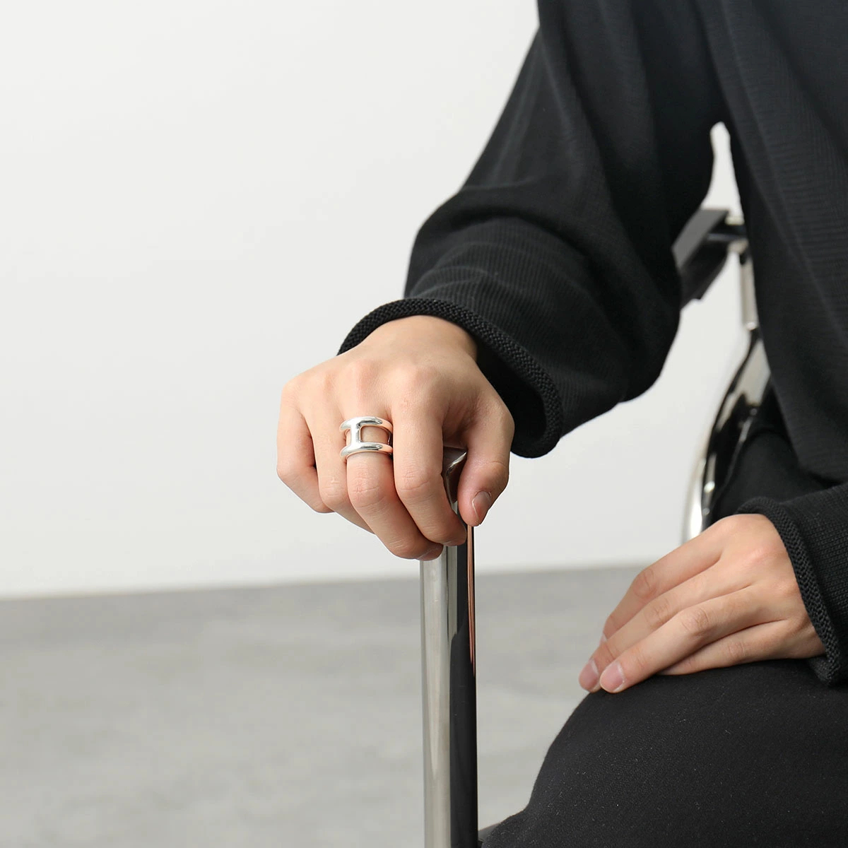 【HERMES】エルメス　オスモズ　Osmose small Ring　シルバー