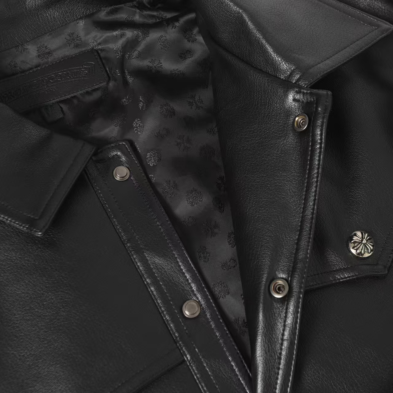 クロムハーツ（Chrome Hearts） CLASSIC JEAN LTHR レザークラシックジーン 現行型レザージャケット(ブラック×シルバー)【519052】