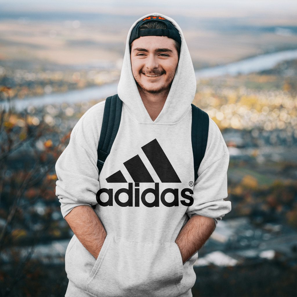 ADIDAS スポーツカジュアルゆったりハットパーカープルオーバー