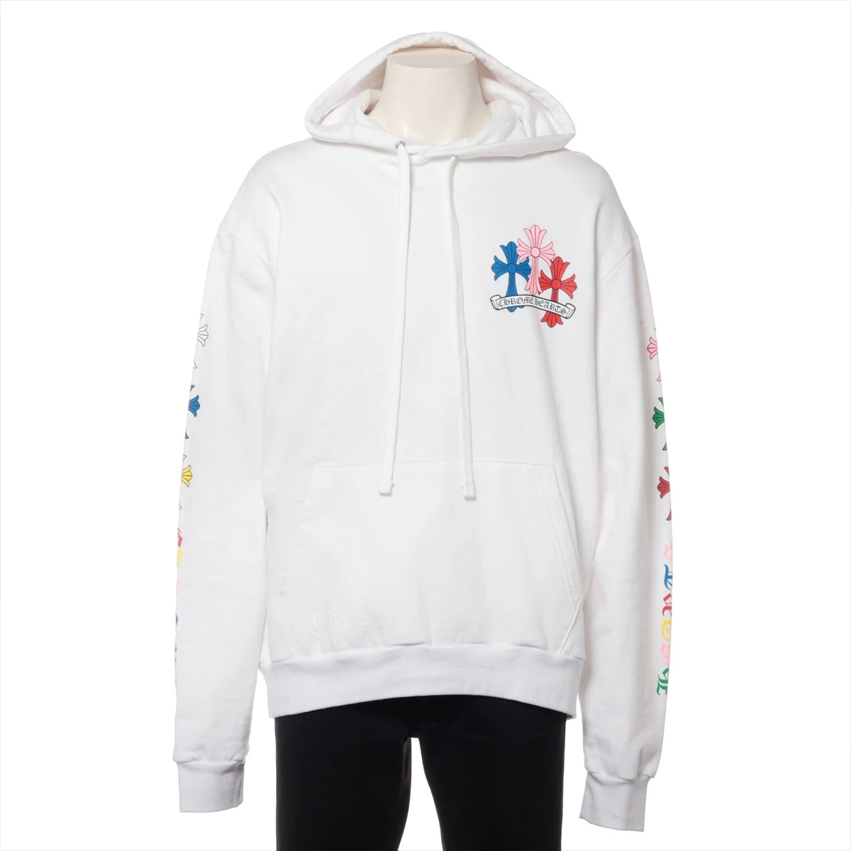 クロムハーツ パーカー コットン  ホワイト マルチセメタリークロス