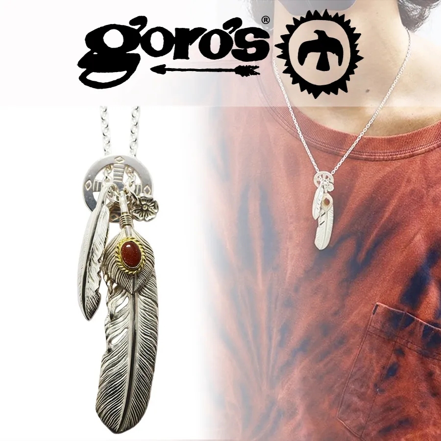 【国内発送/直営店】1点物 オリジナルカスタム1 タディアンドキング goro's ゴローズ魂継承 フェザー ネックレス メンズ シルバー925 ペンダントトップ ネックレス メンズ