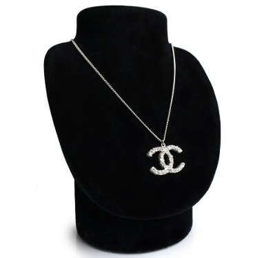 【国内発送/直営店】シャネル CHANEL ココマーク ラインストーン ネックレス 二段階調節可能 シルバー A64887 箱付