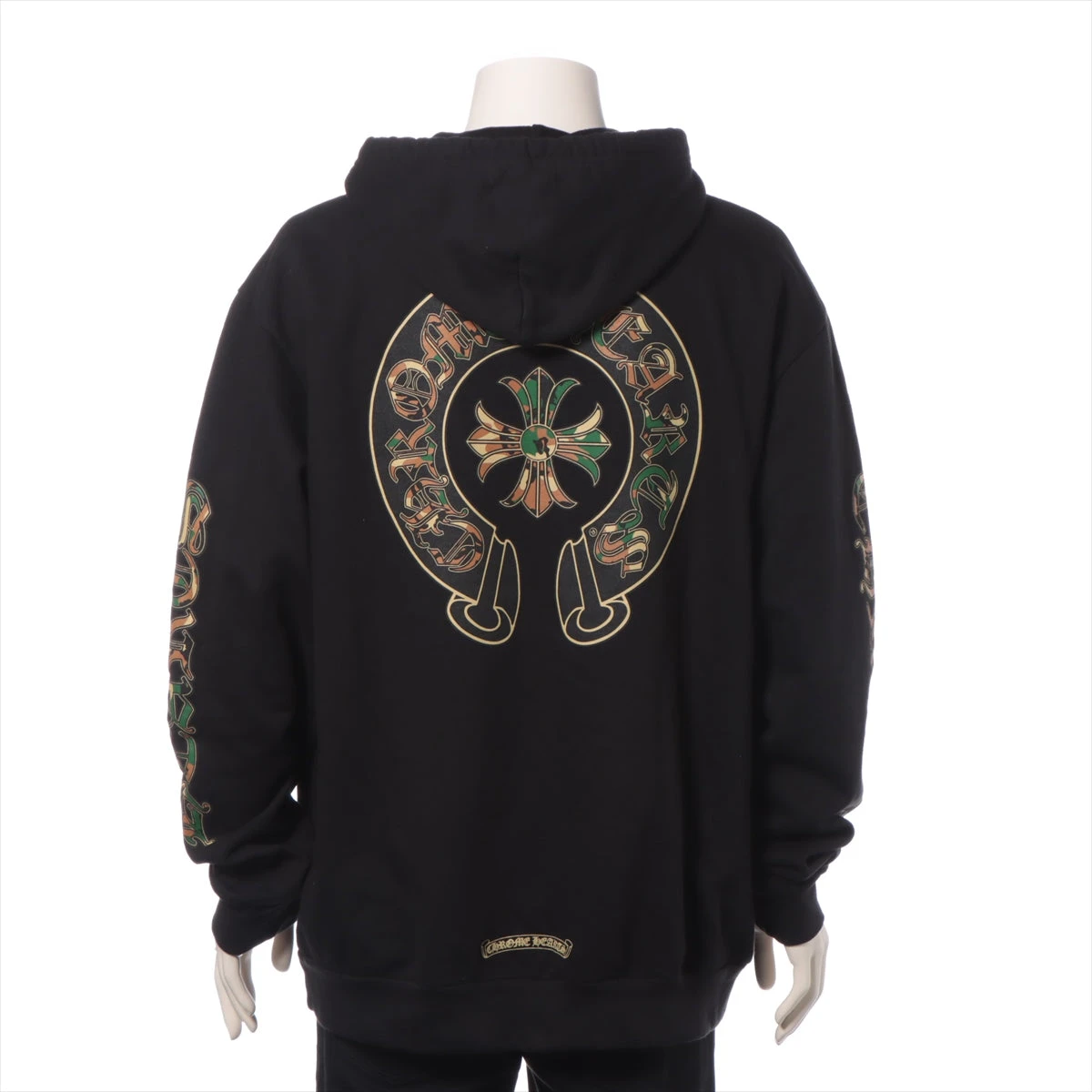 クロムハーツ パーカー コットン  ブラック カモフラホースシューセメタリークロスフーディ