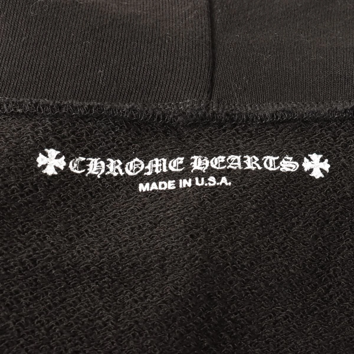 クロムハーツ パーカー コットン ブラック MATTY BOY STAY FAST RACE TEAMフーディ