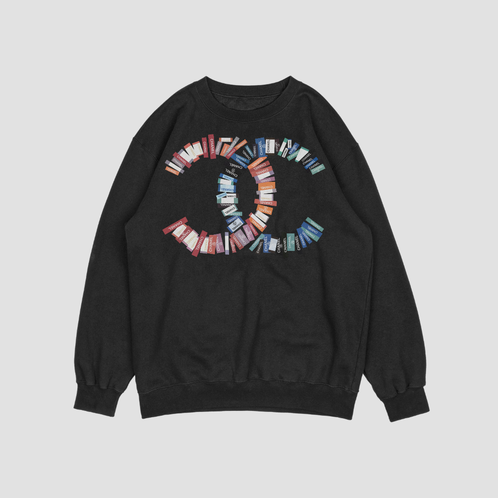 CHANEL カートゥーンプリントラウンドネックスウェット クル