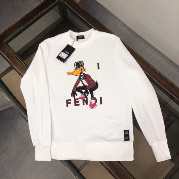 FENDI  パーカー フェンディ 可愛い ドナルドダックプレント 丸首 通勤 通学 春秋冬服 男女兼用