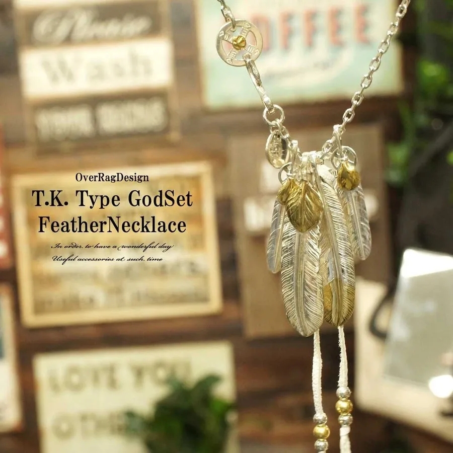 【国内発送/直営店】再再入荷！メンズ ネックレス ペンダント ゴローズタイプ 復刻 レプリカ 木村拓哉神さんセットモチーフシルバーフェザーネックレス 特大先金フェザー