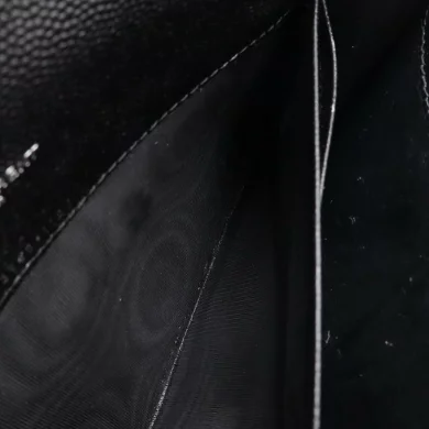  サンローラン 2つ折り財布 ラージフラップウォレット 372264 キルティング グレイン・ド・プードル エンボスレザー ブラック ゴールド金具 SAINT LAURENT