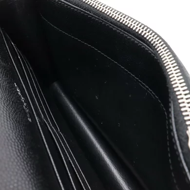  サンローラン 2つ折り財布 ラージフラップウォレット 372264 キルティング グレイン・ド・プードル エンボスレザー ブラック ゴールド金具 SAINT LAURENT