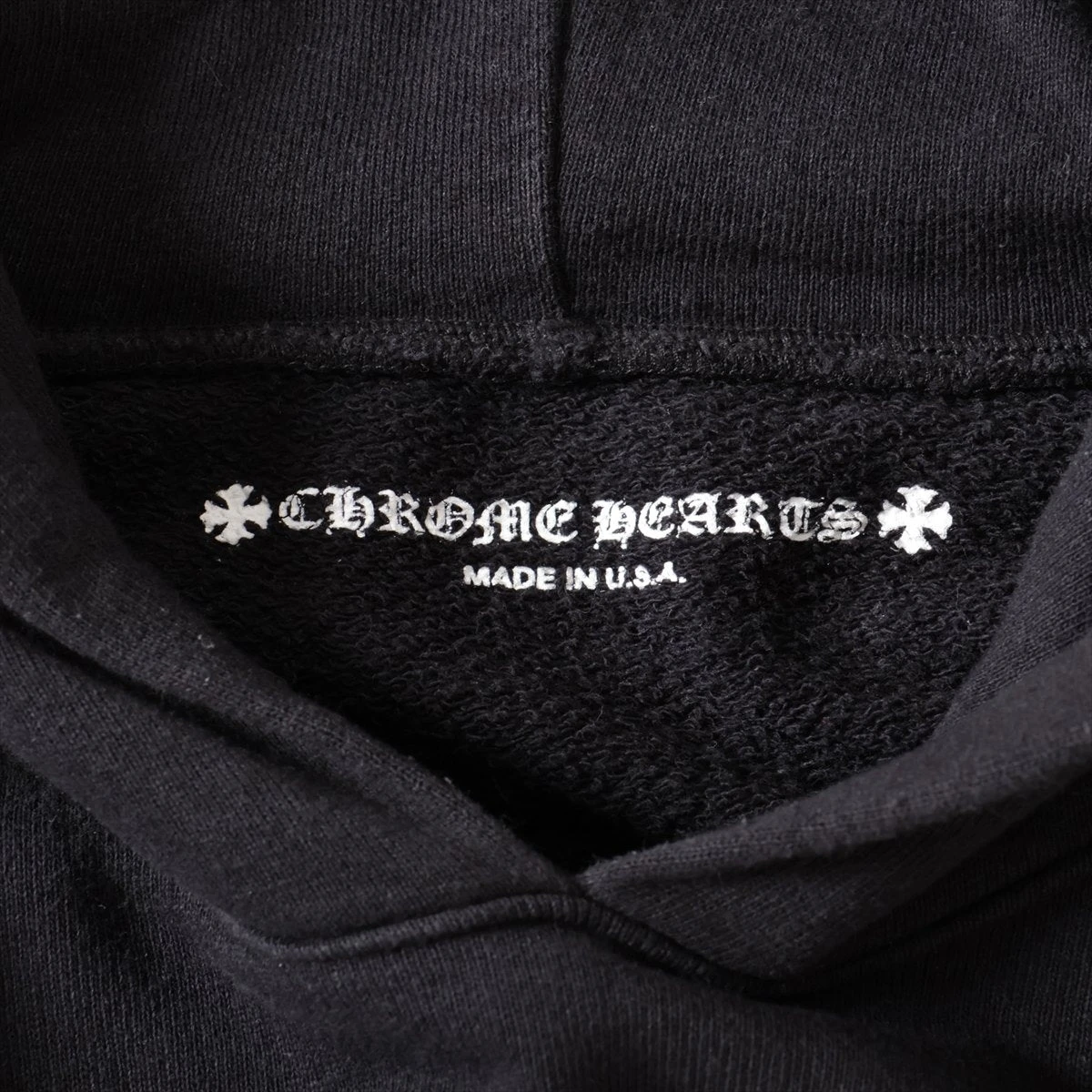 クロムハーツ マッティボーイ パーカー コットン  ブラック 袖フローラルクロス フレグランス臭あり