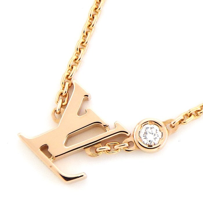 【国内発送/直営店】ルイ・ヴィトン ネックレス パンダンティフ イディール ブロッサム LV モノグラム ロゴ 1ポイント ダイヤモンド 0.03ct K18PG