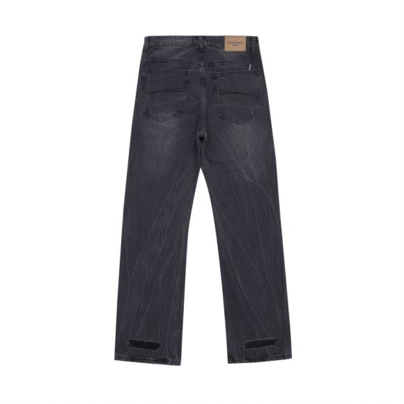 Balenciaga 水洗いフィットストレートカジュアルジーンズ水洗いブラック28.30.32.34.36
