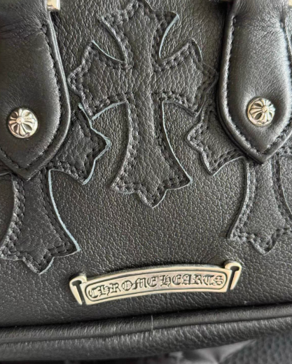 CHROME HEARTS+ セメタリー クロス レザー MINI BAG BLK