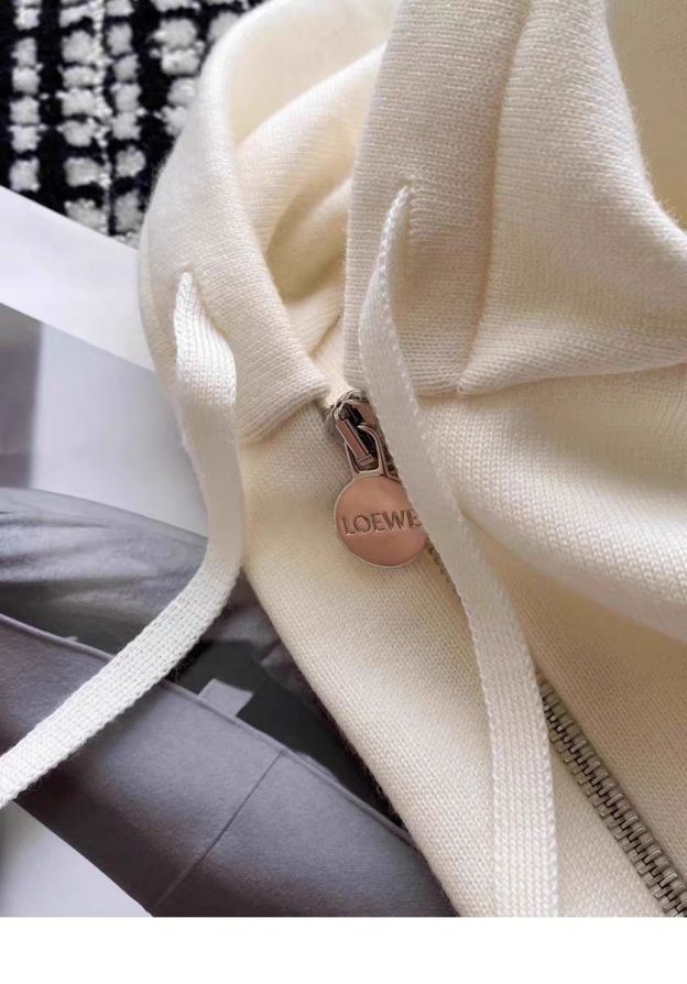 LOEWE 春と秋の新しい老花満印連帽スポーツ  トレンチコート セーター