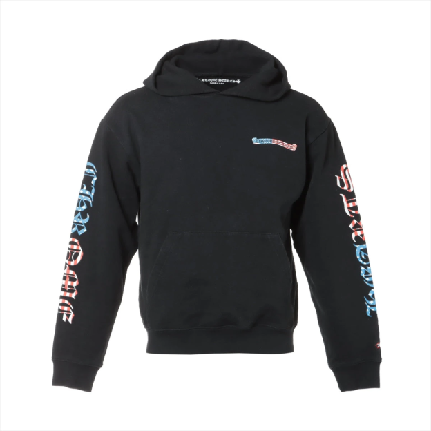 クロムハーツ マッティボーイ パーカー コットン ブラック 星条旗プリント