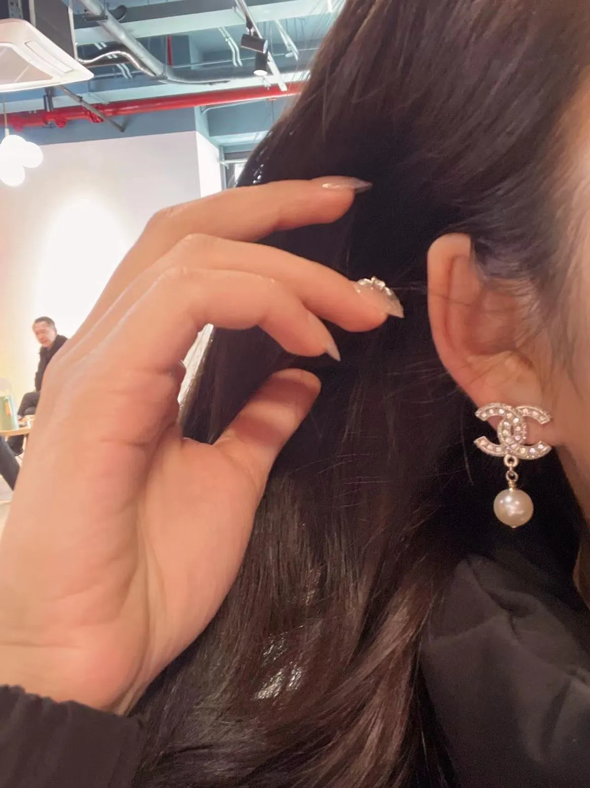 【国内発送/直営店】ゴールドパールピアス 2*3.4cm