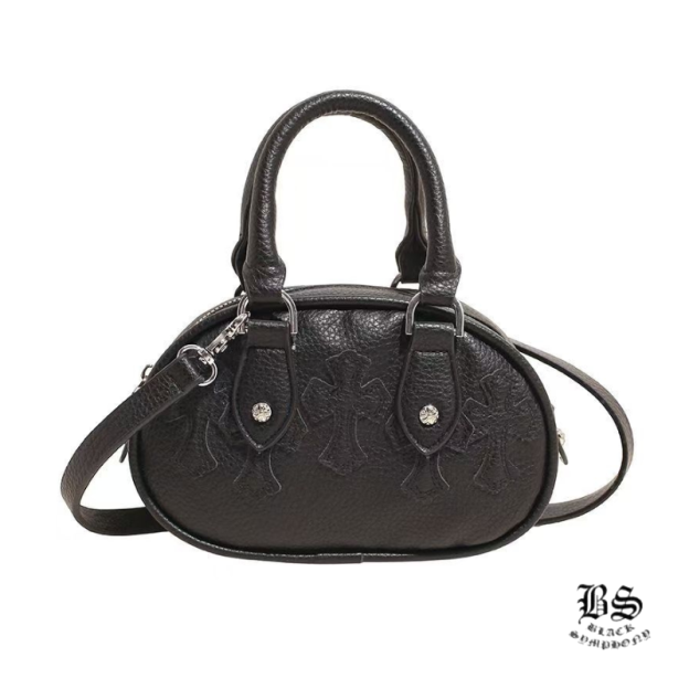 CHROME HEARTS+ セメタリー クロス レザー MINI BAG BLK