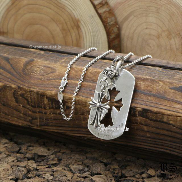 クロムハーツ 1ボールタイニーCHクロスチャーム＆カットアウトクロスドッグタグ(ラージ)＆ロールチェーン20インチセット