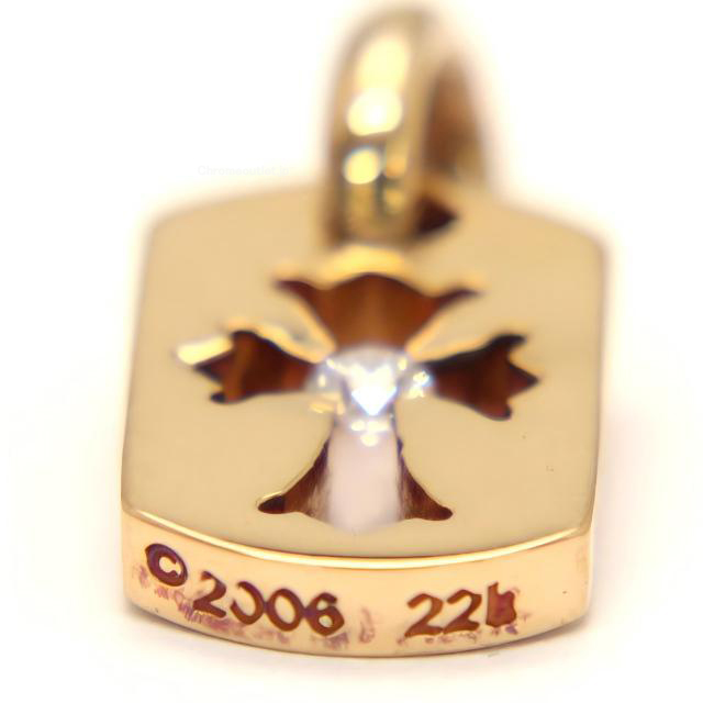 クロムハーツ カットアウトクロスドッグタグwithダイヤモンド(タイニー) 22K