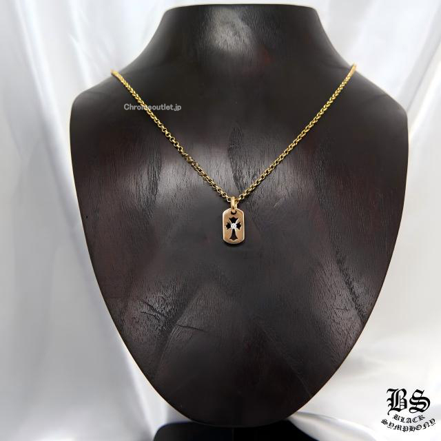 クロムハーツ カットアウトクロスドッグタグwithダイヤモンド(タイニー) 22K