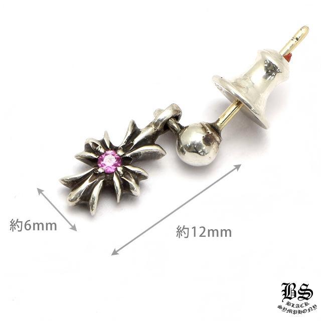 クロムハーツ タイニーE CHプラス ドロップイヤリングwithピンクサファイア(ピアス)