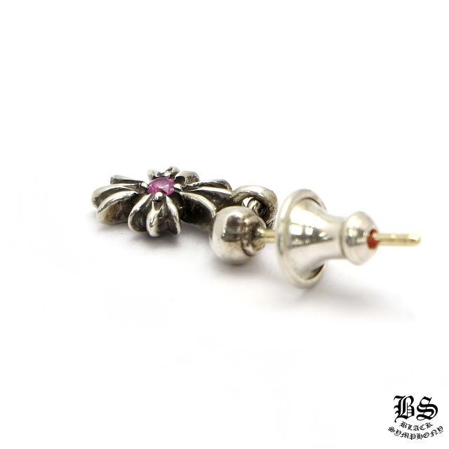 クロムハーツ タイニーE CHプラス ドロップイヤリングwithピンクサファイア(ピアス)