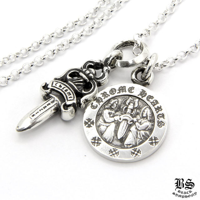 クロムハーツ ダガーチャーム#5＆エンジェルメダルチャーム＆ロールチェーン20インチセット