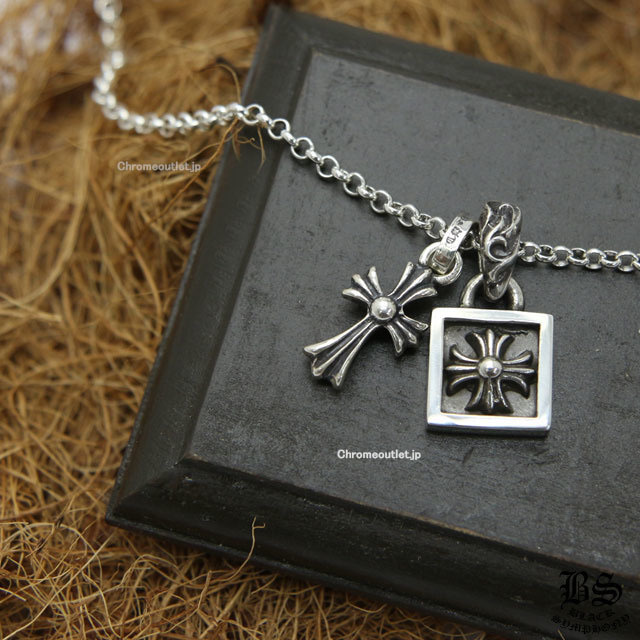 クロムハーツ CHクロスベビーファットチャーム＆フレームドCHプラスチャーム＆ロールチェーン20インチセット