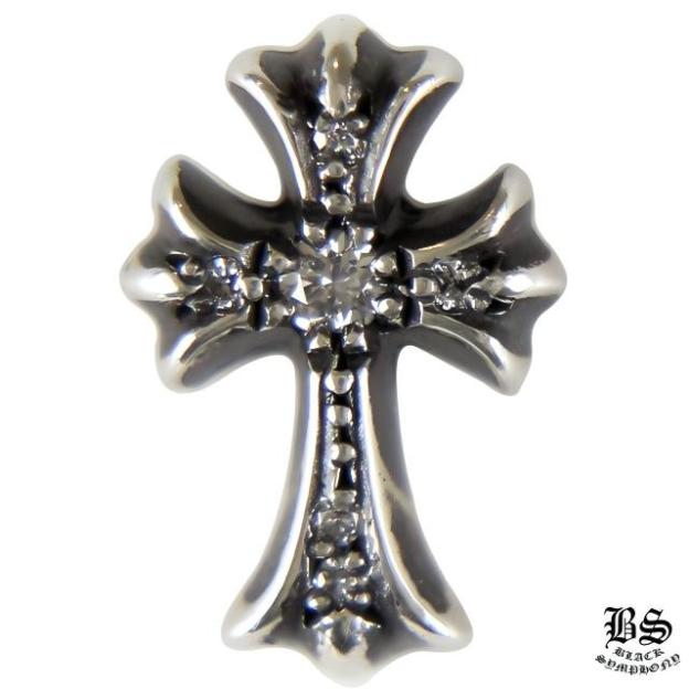 クロムハーツ CHクロスベビーファットスタッド ピアスwithパヴェダイヤモンド