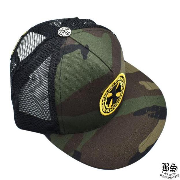 クロムハーツ ファブリックフロント トラッカーキャップ カモフラ ツイル ハリウッド CHプラス