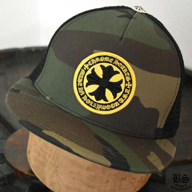 クロムハーツ ファブリックフロント トラッカーキャップ カモフラ ツイル ハリウッド CHプラス