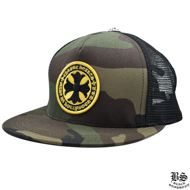 クロムハーツ ファブリックフロント トラッカーキャップ カモフラ ツイル ハリウッド CHプラス