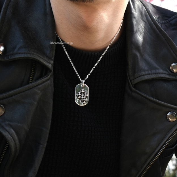 CHROME HEARTS クロムハーツ レイズドセメタリークロスドッグタグ