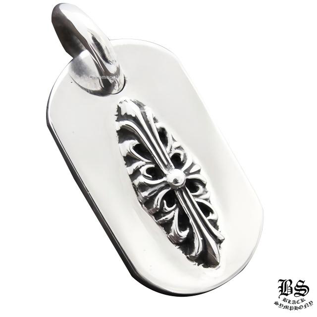 クロムハーツ レイズド フローラルクロス ドッグタグ