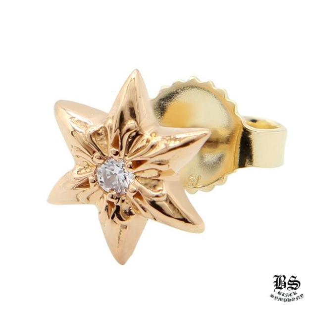 クロムハーツ スタースタッドピアス 22k with ダイヤモンド