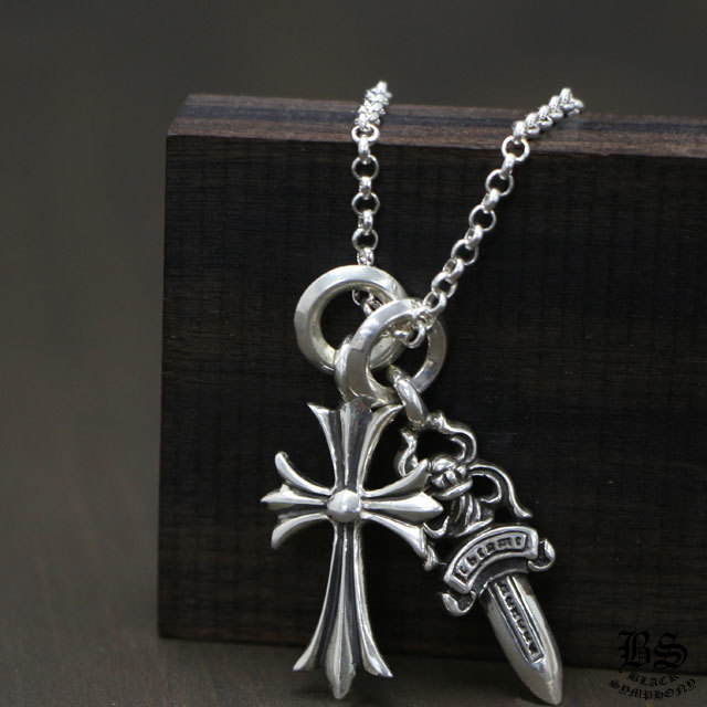 クロムハーツ タイニーCHクロスチャーム＆ダガーチャーム#5＆ロールチェーン20インチセット