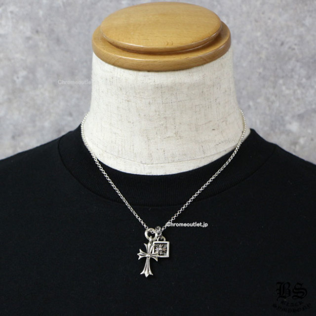 クロムハーツ タイニーCHクロスチャーム＆フレームドCHプラスチャーム＆ロールチェーン20インチセット