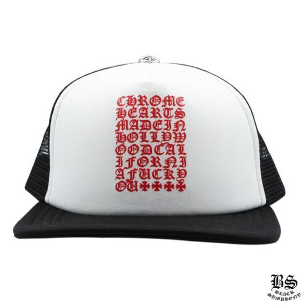 クロムハーツ トラッカーキャップ キングタコ CHスクロール ブラックホワイト